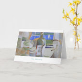De Kaart van groeten: Glas, Fles en Kruik (Gele Bloem)