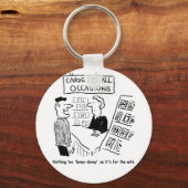 De Kaart van Groeten koopt Cartoon. Grappig Sleutelhanger (Voorkant)