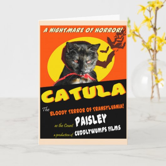 De Kaart van Halloween van Catula (Gele Bloem)