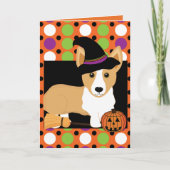 De Kaart van Halloween van de Heks van Corgi (Voorkant)