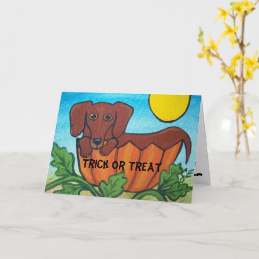 De Kaart van Halloween van de Tekkel van het trick (Gele Bloem)