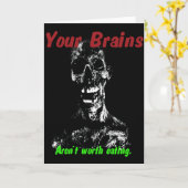 De Kaart van Halloween van de zombie: Hersenen (Gele Bloem)