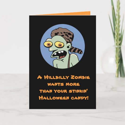 De Kaart van Halloween van de Zombie van Hillbilly (Voorkant)