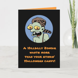 De Kaart van Halloween van de Zombie van Hillbilly