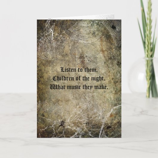 De kaart van Halloween van spinnen en van Web (Voorkant)