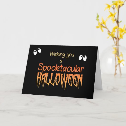 De Kaart van Halloween van Spooktacular met (Gele Bloem)