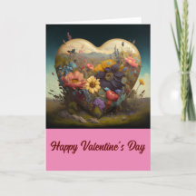 De Kaart van Heart and Flowers Valentijns