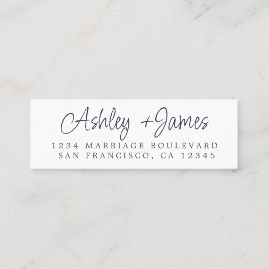 De Kaart van het Adres van de terugkeer met RSVP D Mini Visitekaartje (Voorkant)