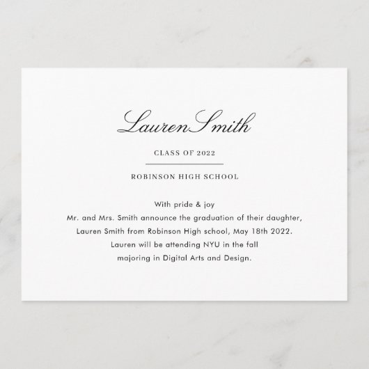 De Kaart van het Afstuderen van de Moderne Kalligr (Achterkant)