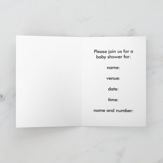 De Kaart van het baby shower - Afrikaanse (Binnen)