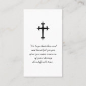 De Kaart van het begrafenismonument Serenity Praye Visitekaartje (Achterkant)