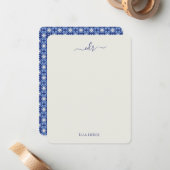 De Kaart van het Blauwe Monogram van de Marine en  Notitiekaartje (Voorkant / Achterkant in situ)