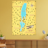 De kaart van het Dode Zee Canvas Afdruk (Insitu (Woonkamer))
