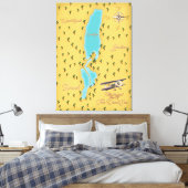De kaart van het Dode Zee Canvas Afdruk (Insitu (Slaapkamer))