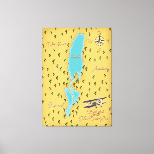 De kaart van het Dode Zee Canvas Afdruk (Voorkant)