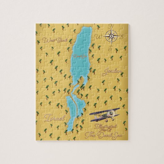 De  kaart van het Dode Zee Legpuzzel (Verticaal)