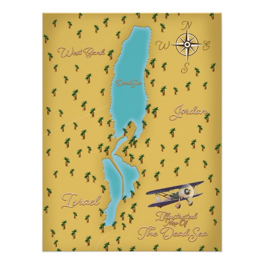 De  kaart van het Dode Zee Perfect Poster (Voorkant)