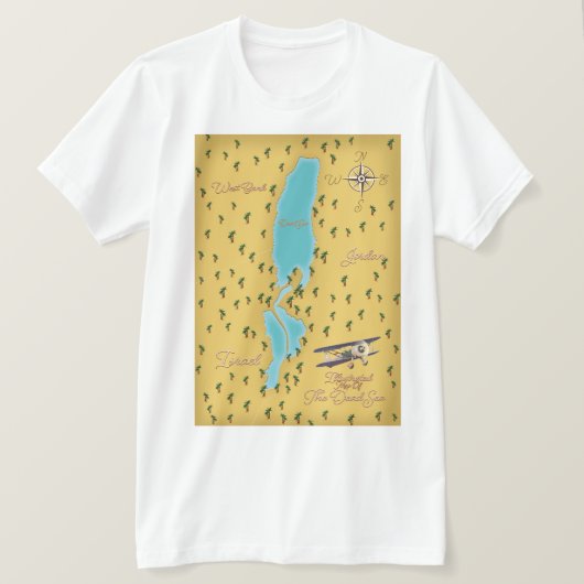De  kaart van het Dode Zee T-shirt (Design voorkant)