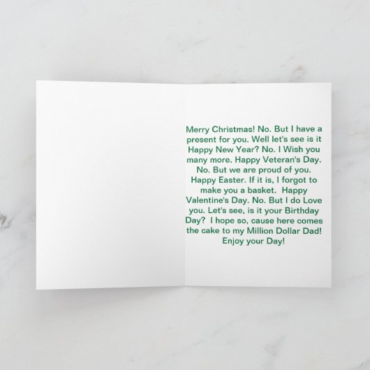 De Kaart van het Geld van de Verjaardag van de (Binnen)