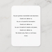 De Kaart van het Hemelvaartsgebed Visitekaartje (Achterkant)