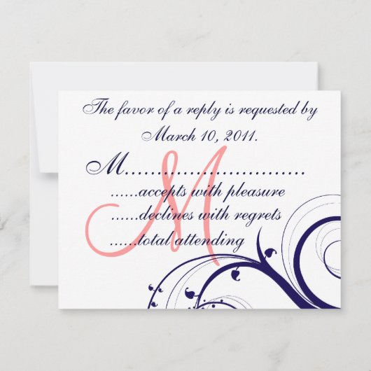 De Kaart van het huwelijk RSVP wervelt het (Achterkant)