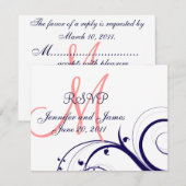 De Kaart van het huwelijk RSVP wervelt het (Voorkant / Achterkant)