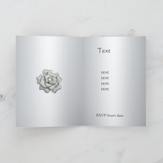 De Kaart van het huwelijk sparen de Datum Zilver G (Binnen)