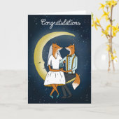 De Kaart van het Huwelijk van gelukwensen - Vossen (Gele Bloem)