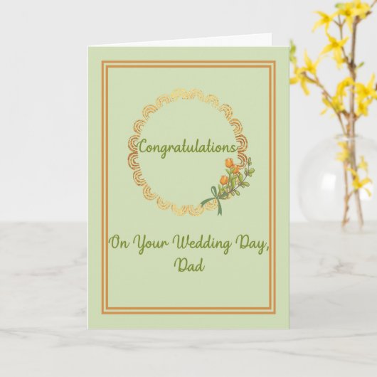 De Kaart van het huwelijk voor pa en New Bride (Gele Bloem)