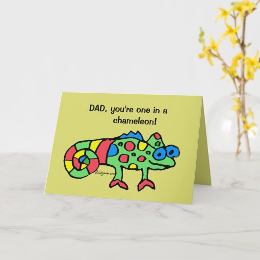 De Kaart van het Kameleon van vaderdag (Gele Bloem)