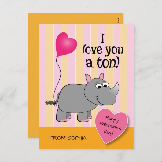 De Kaart van het Klaslokaal van de Valentijnsdag (Voorkant / Achterkant)