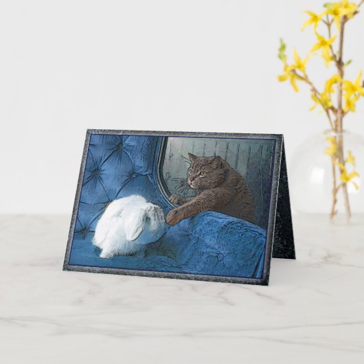 De Kaart van het konijntje en van het Kat (Gele Bloem)