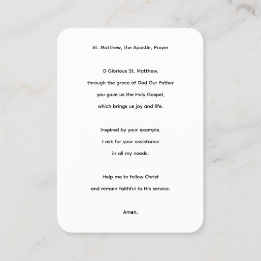 De Kaart van het Mattheusgebed Visitekaartje (Achterkant)