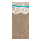 De Kaart van het menu Rustic Blue Bow Wedding Coll (Achterkant)