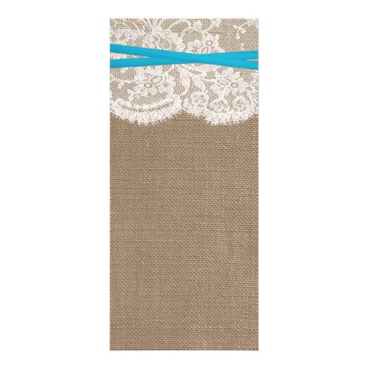 De Kaart van het menu Rustic Blue Bow Wedding Coll (Achterkant)