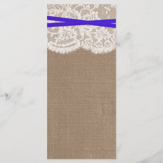 De Kaart van het menu Rustic Blue Bow Wedding Coll (Achterkant)