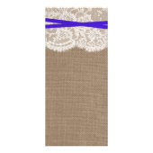 De Kaart van het menu Rustic Blue Bow Wedding Coll (Achterkant)