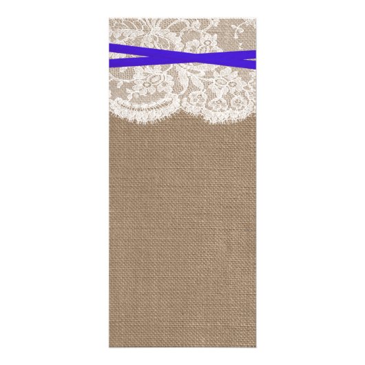 De Kaart van het menu Rustic Blue Bow Wedding Coll (Achterkant)