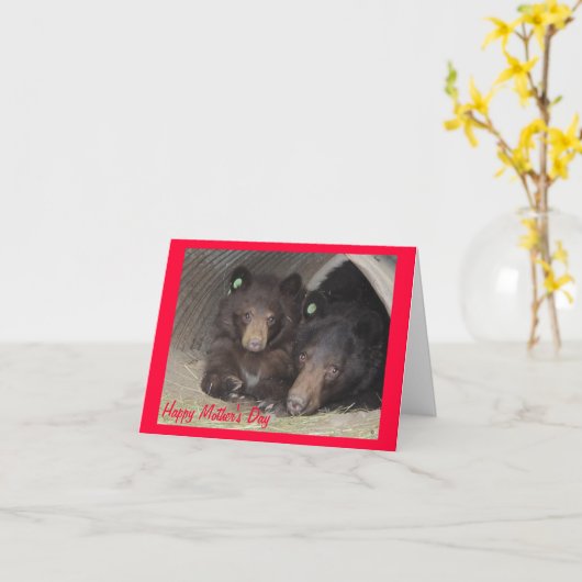 De kaart van het moederdag - mamma & welp (Gele Bloem)