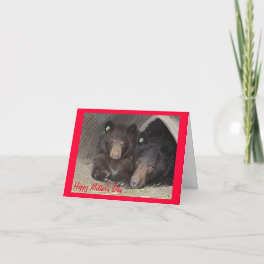 De kaart van het moederdag - mamma & welp (Voorkant)