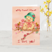 De Kaart van het moederdag met Mijn Baby en Vogel (Gele Bloem)