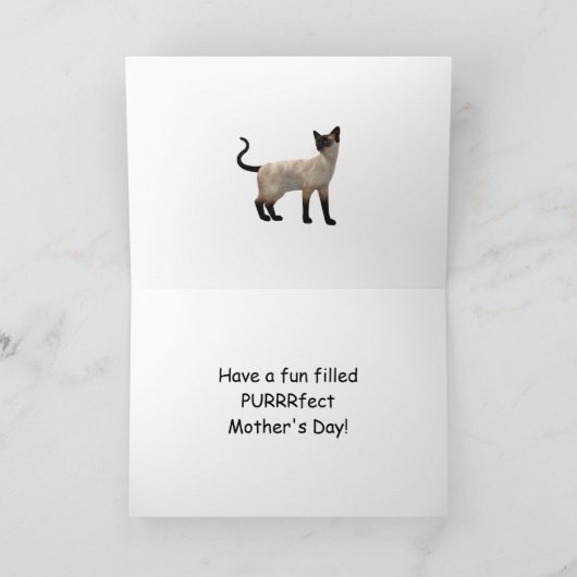 De kaart van het Moederdag van de foto met siamese (Binnen)