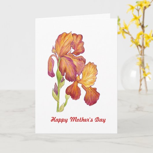 De Kaart van het Moederdag van de iris (Gele Bloem)