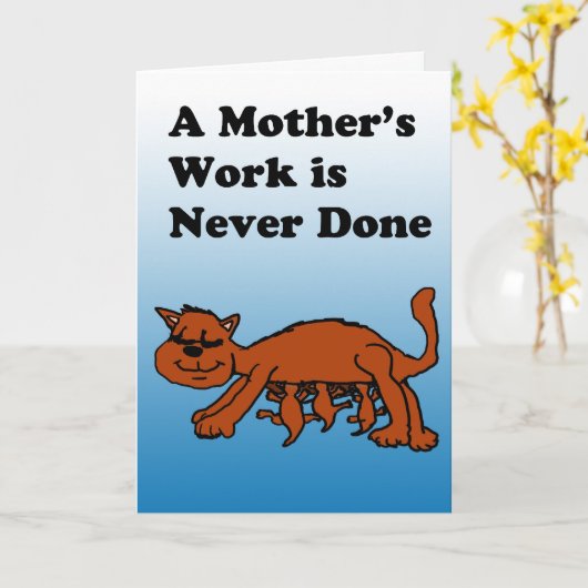 De Kaart van het Moederdag van de Kat van de (Gele Bloem)