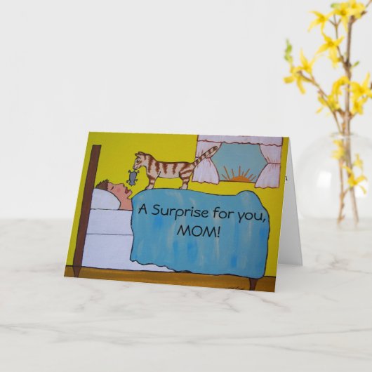 De Kaart van het Moederdag van de Kat van de (Gele Bloem)