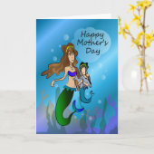 De Kaart van het Moederdag van de meermin en van (Gele Bloem)