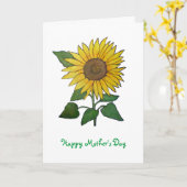 De Kaart van het Moederdag van de zonnebloem (Gele Bloem)