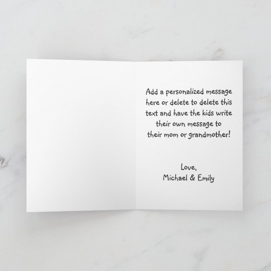 De Kaart van het moederdag van Kind (Binnen)