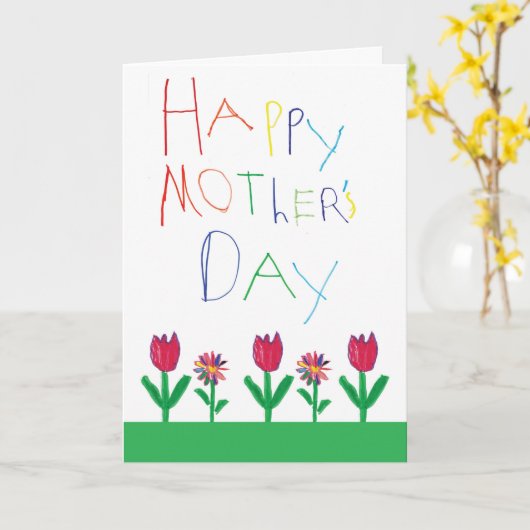 De Kaart van het moederdag van Kind (Gele Bloem)