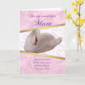 De Kaart van het Moederdag van Mum met Zwaan - (Gele Bloem)